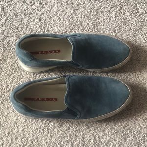 Prada blue sneakers slip ons